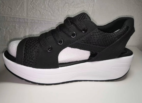 Cake-Soled Sandals, Thick-Soled Wedges, Breathable Swaying Shoes, Mesh Shoes, Casual Women'S Shoes