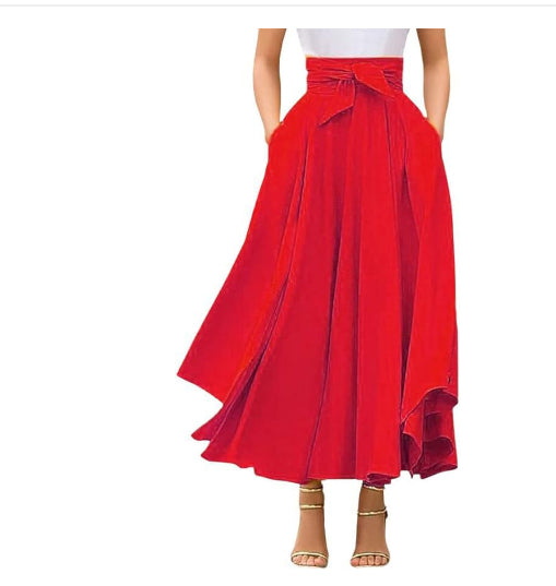 European And American Women's Solid Color Elegant Casual Skirt