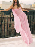 Tube Top Pleated Maxi Dress