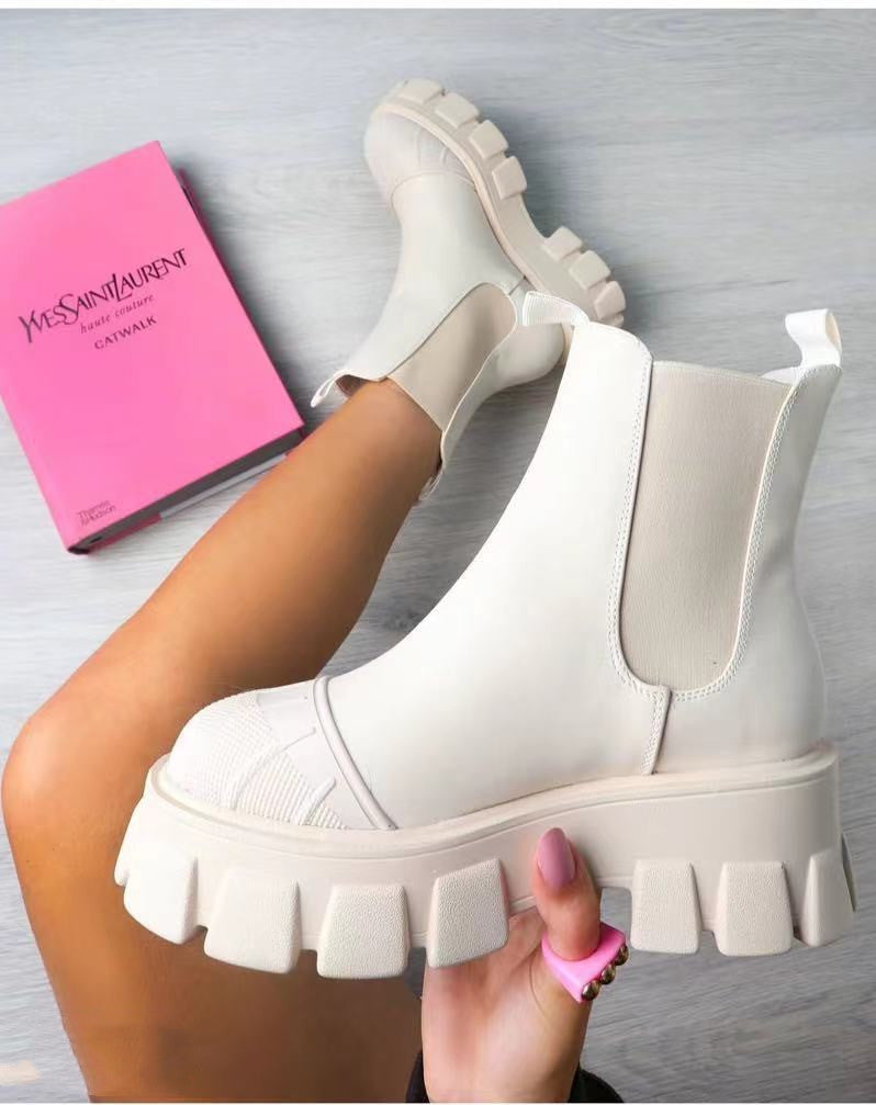 Autumn And Winter New Independent Stand Women's Plus Size One-step Socks Boots