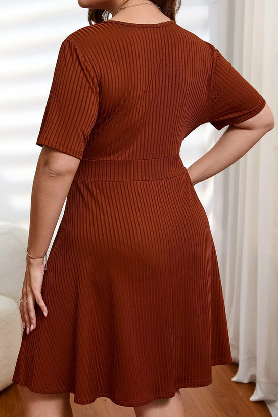 European And American Plus Size Women's Clothes New Deep V Waist Dress - Dana Fashion