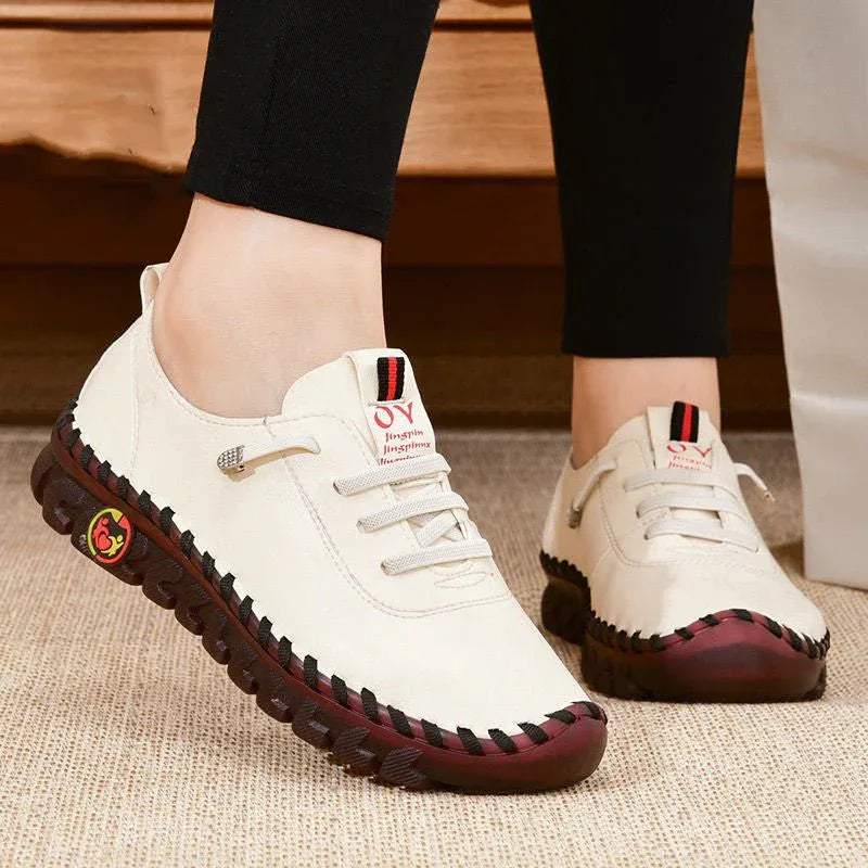 Women's Leather Handmade Beef Tendon Soft Sole Mother Shoes - DanaFashionstore