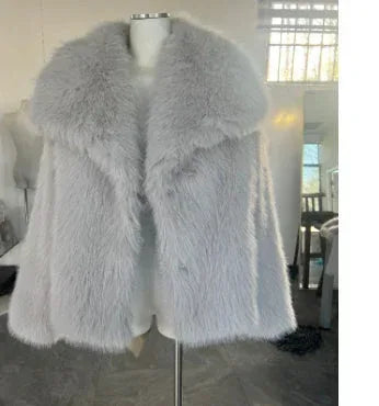 Winter Plush Coat Fashion Warm Thicken Fluffy Lapel Jacket Outwear Casual Long Sleeve Tops Womens Clothing - DanaFashionstore