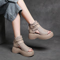 High-Top Roman Shoes Platform Heel Retro Hollow Women's Sandals - DanaFashionstore