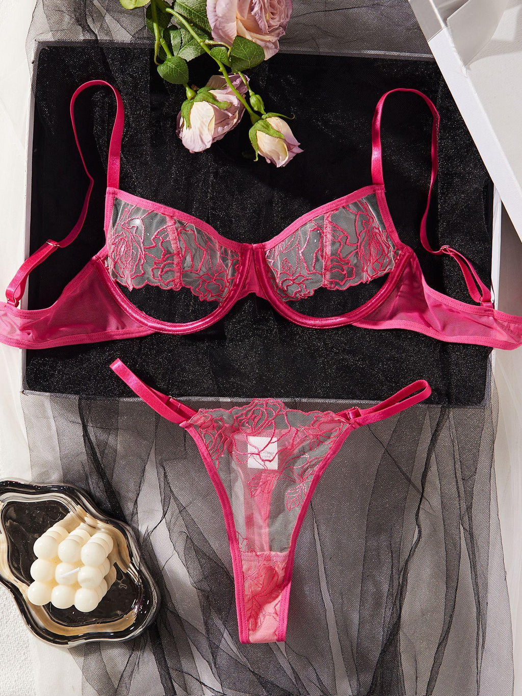 Mesh Stitching See-through Underwear Two-piece - DanaFashionstore