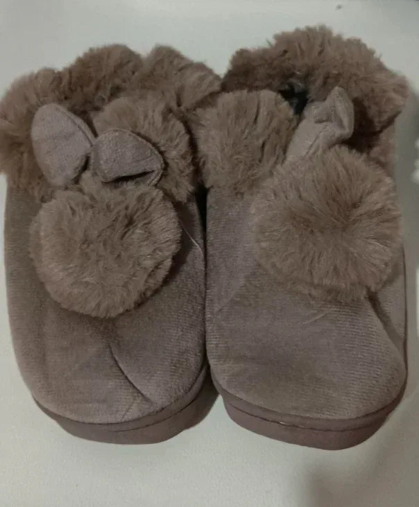 Autumn Winter Cotton Slippers Fur Rabbit Home Warm Thick Bottom Indoor Cotton Shoes Womens Slippers Cute Fluffy Cat Slippers - DanaFashionstore