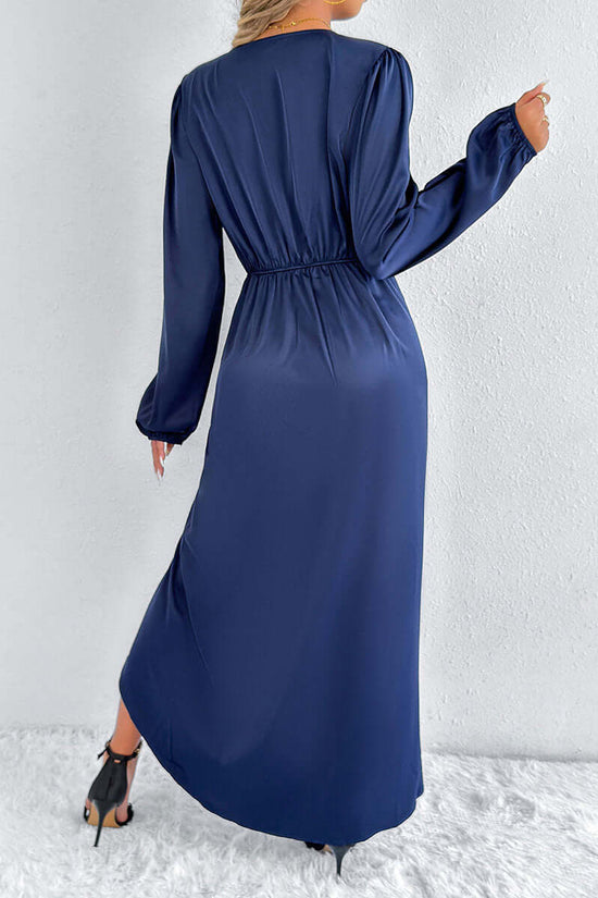 Satin European And American Style Dress High-grade $47.06 Dana Fashion Color: Army Green Size: L Women's clothing Product information: Color: khaki, Brown, Army Green, Rose Red, green, orange, pink, blue Waist type: high waist Size: XS,S,M,L,XL,XXL Sleeve