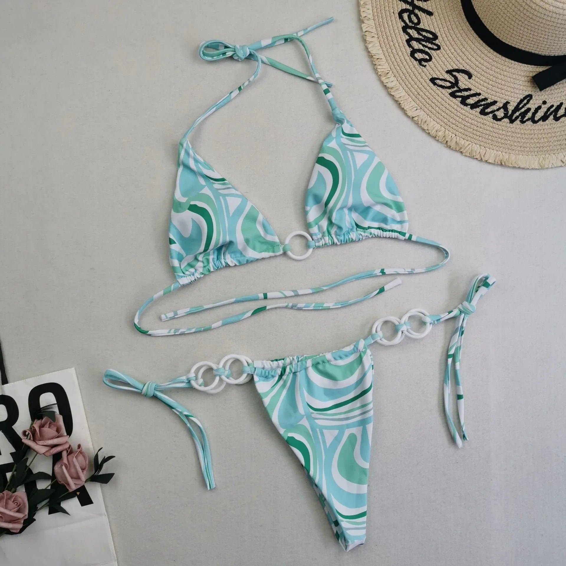 New Women's Split Bikini Double Fabric Lace-up Swimwear - DanaFashionstore