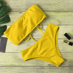 Ladies Bikini One Piece Solid Color - DanaFashionstore