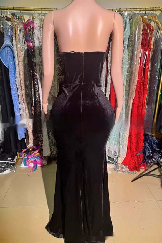 Black Bandeau Slim-fit Skinny Long And Ground Dress $276.55 Dana Fashion Color: Black Size: L Women's clothing Product information: Pattern: Character Skirt type: tight skirt Color: Black Waist Type: Mid waist Size: S,M,L Style type: temperament commute C
