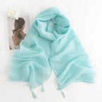 Herringbone Pattern Monochrome Artificial Cashmere Scarf Women's Simple Casual Style Tassel Warm Shawl - DanaFashionstore