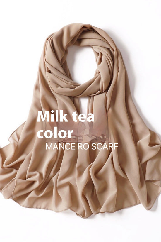 Pure Color Pearl Chiffon Scarf Headcloth Veil Chiffon Scarf