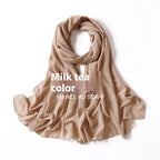 Pure Color Pearl Chiffon Scarf Headcloth Veil Chiffon Scarf - DanaFashionstore
