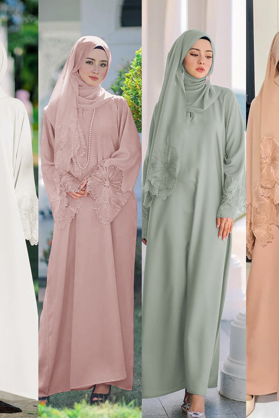 Women's Muslim Robe Malay Indonesian Dress With Headscarf