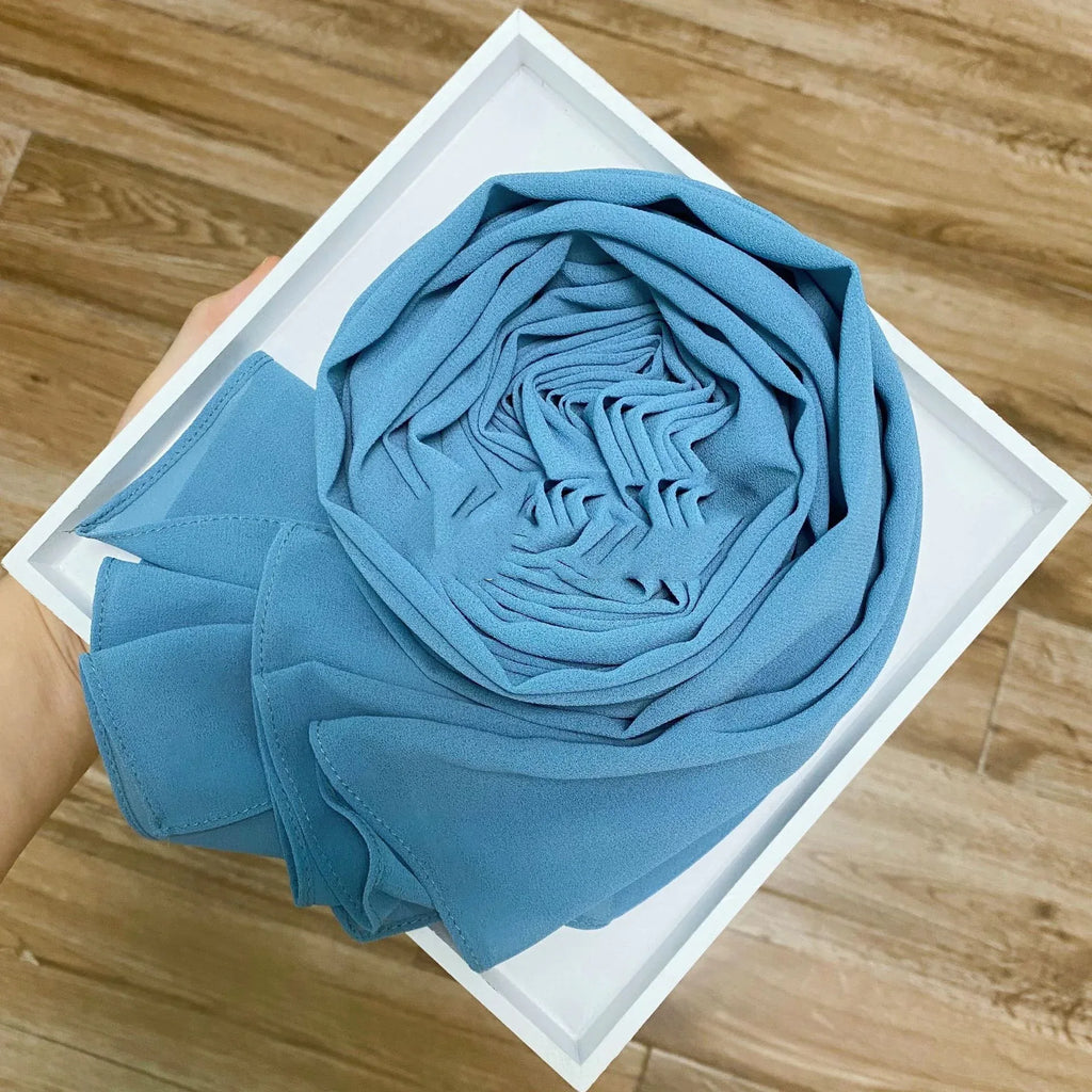 Women's Hijab Solid Pearl Chiffon Scarf - DanaFashionstore
