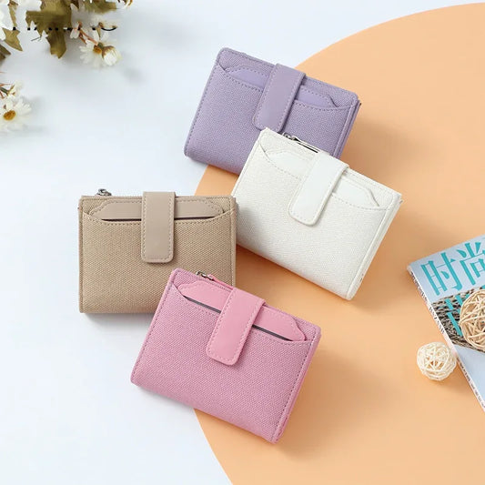 Women's Short Solid Color Leather Wallet - DanaFashionstore