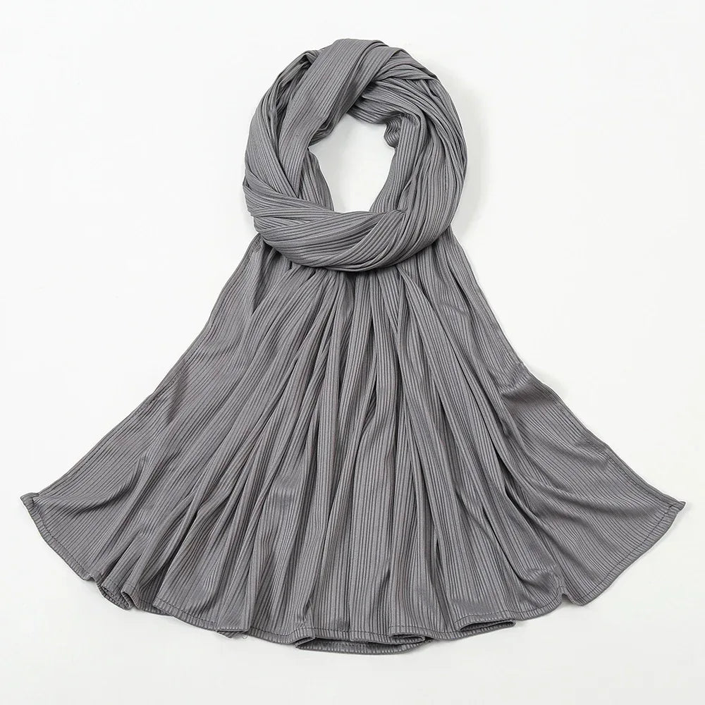 Women's Knitted Thread Cotton Striped Solid Color Scarf - DanaFashionstore