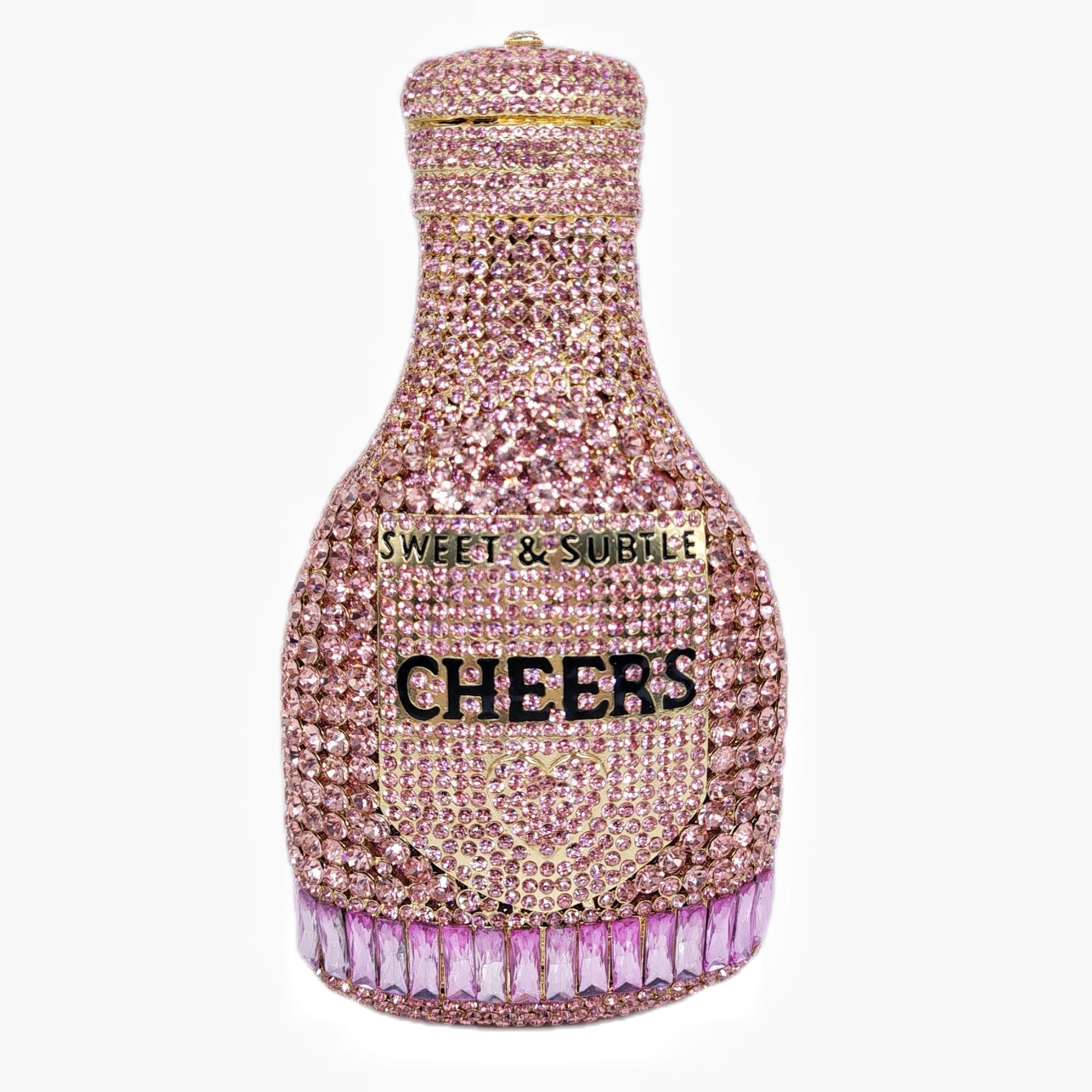 Champagne Bottle Rhinestone Evening Clutch Women's Bag - Dana Fashion