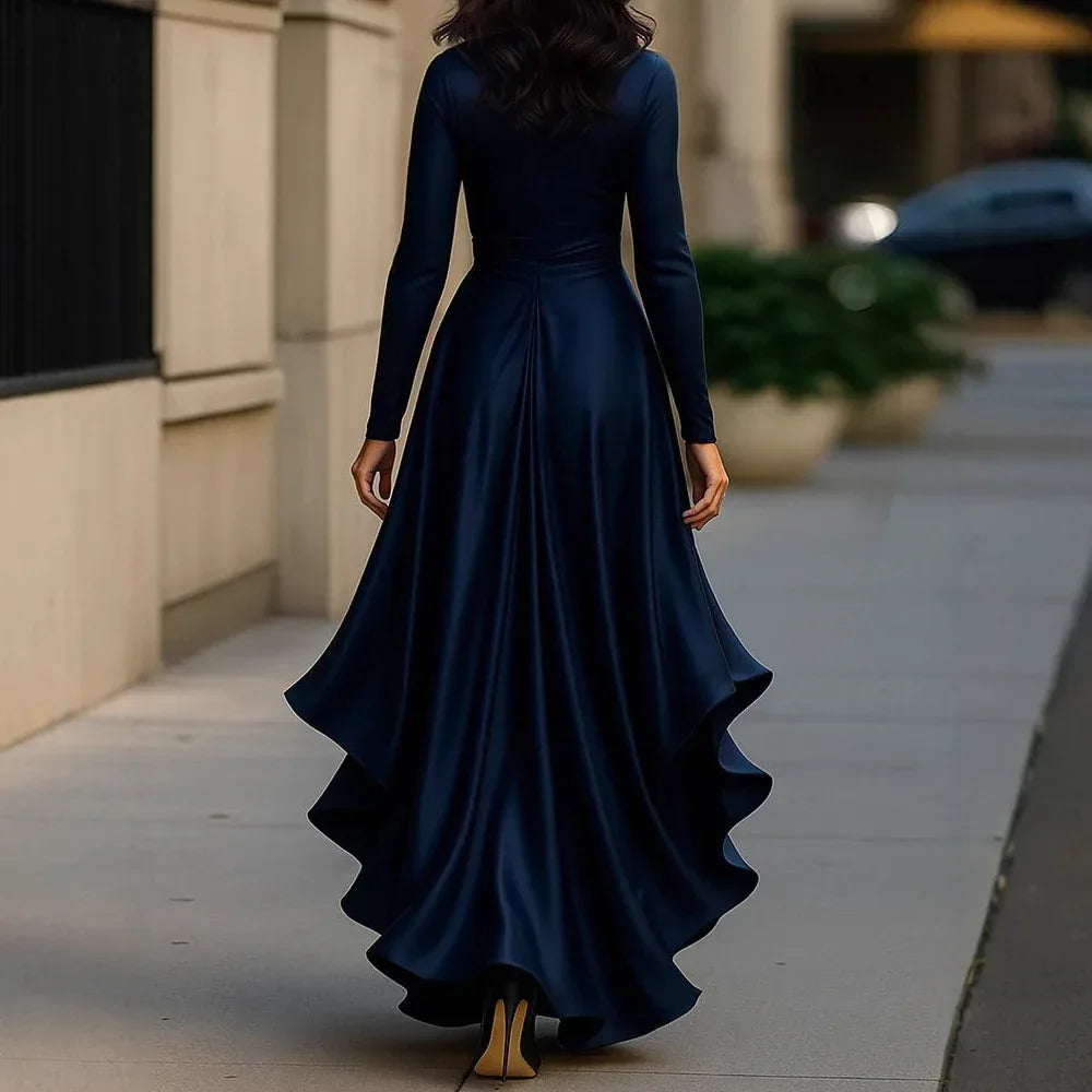 V-Neck Waist Trimming Ruffle Dress 2026 - Elegant Fitted Dress - DanaFashionstore