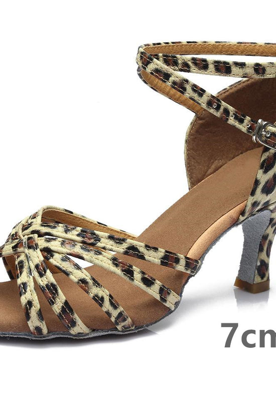 Indoor satin Latin dance shoes