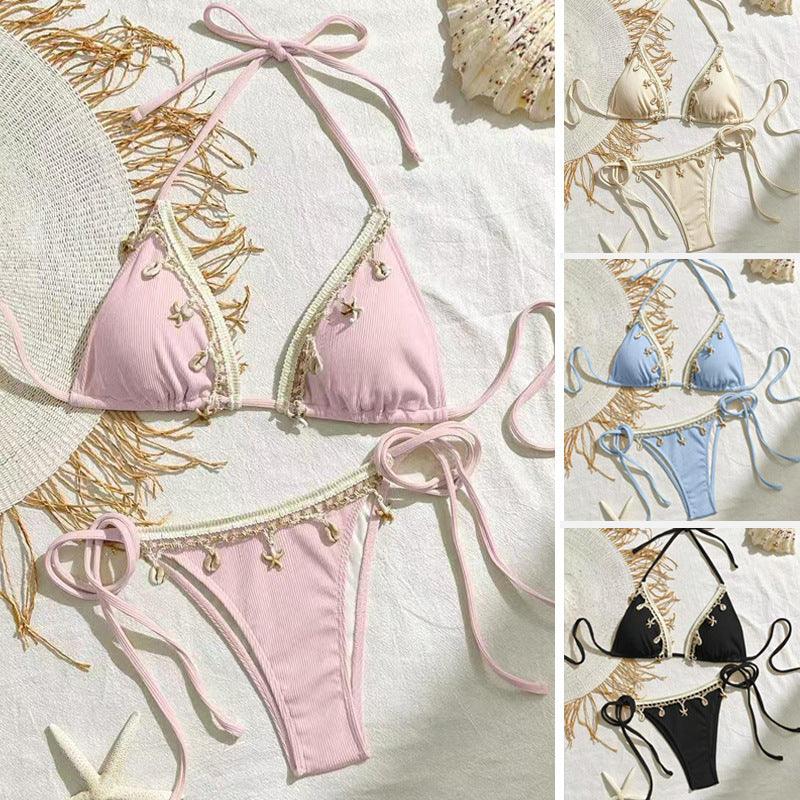 Lace-up Halterneck Triangle Cup Beach Sexy Swimsuit - DanaFashionstore