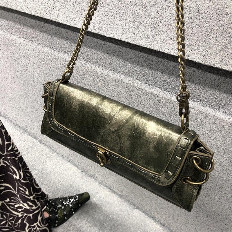 Design One-shoulder Lock Bronze Gold Crossbody Bag - DanaFashionstore
