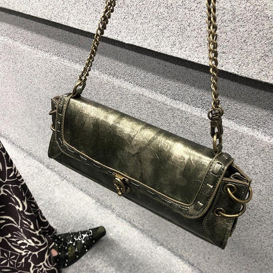 Design One-shoulder Lock Bronze Gold Crossbody Bag - DanaFashionstore