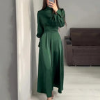 Round Neck Ruffle Sleeve Dress 2026 - High Waist Drawstring Dress - DanaFashionstore