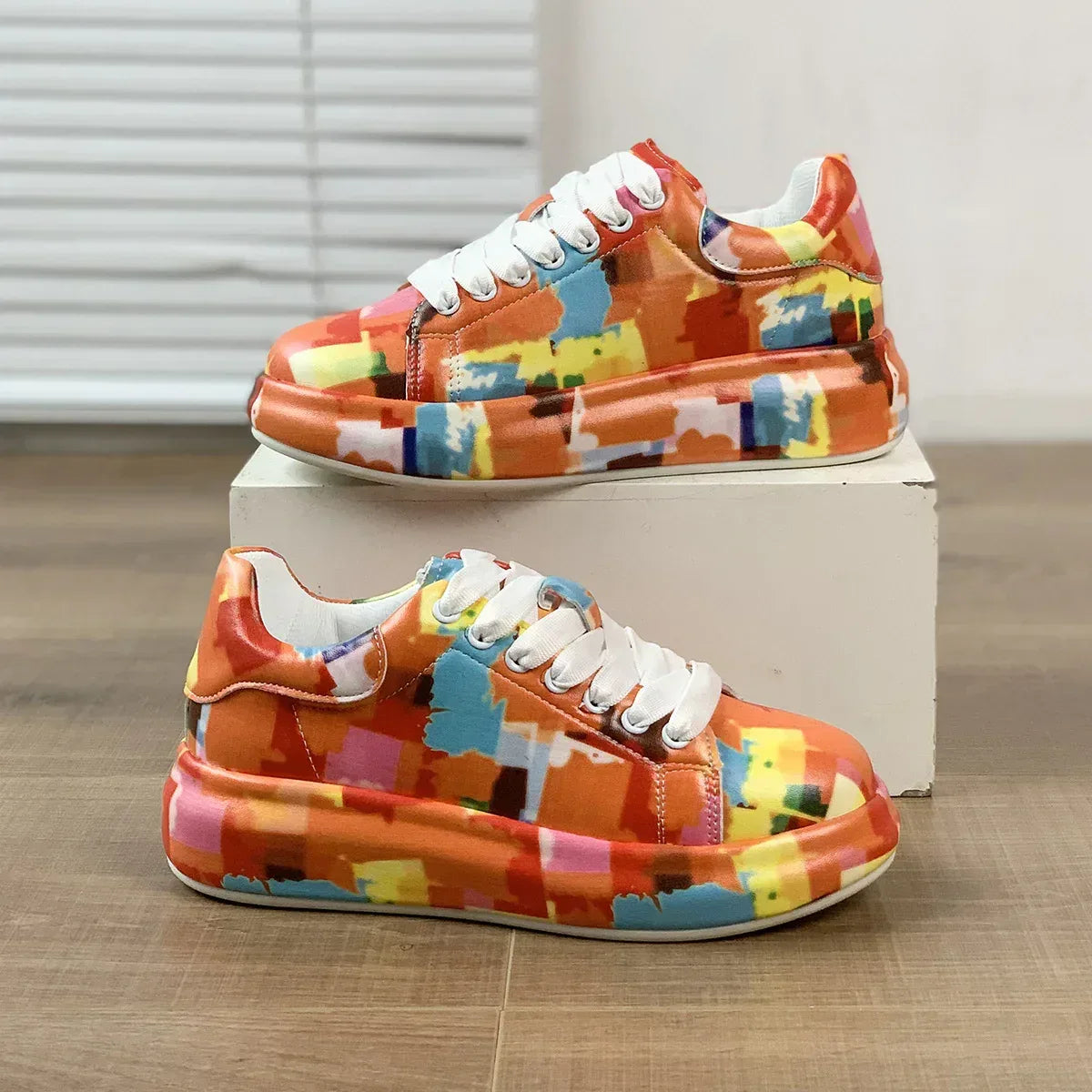 Hand-painted Shoes Women's Platform Casual Shoes Painted Sports - DanaFashionstore