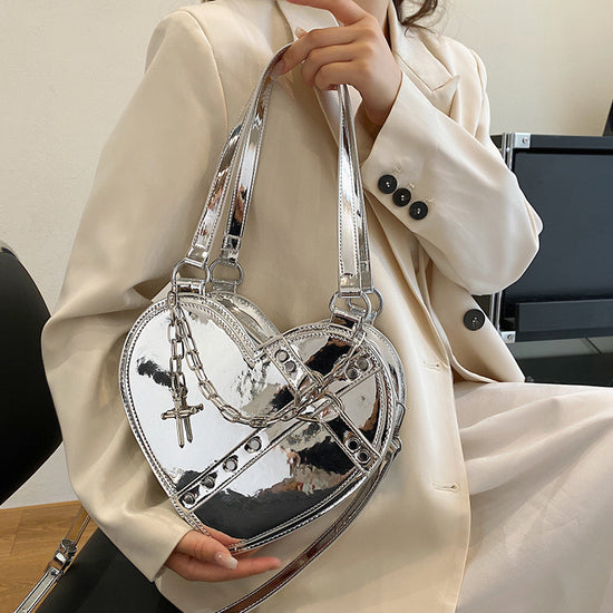 Chain Heart-shaped Bags Large Capacity Love Shoulder Bag For Women Valentine's Day - Dana Fashion