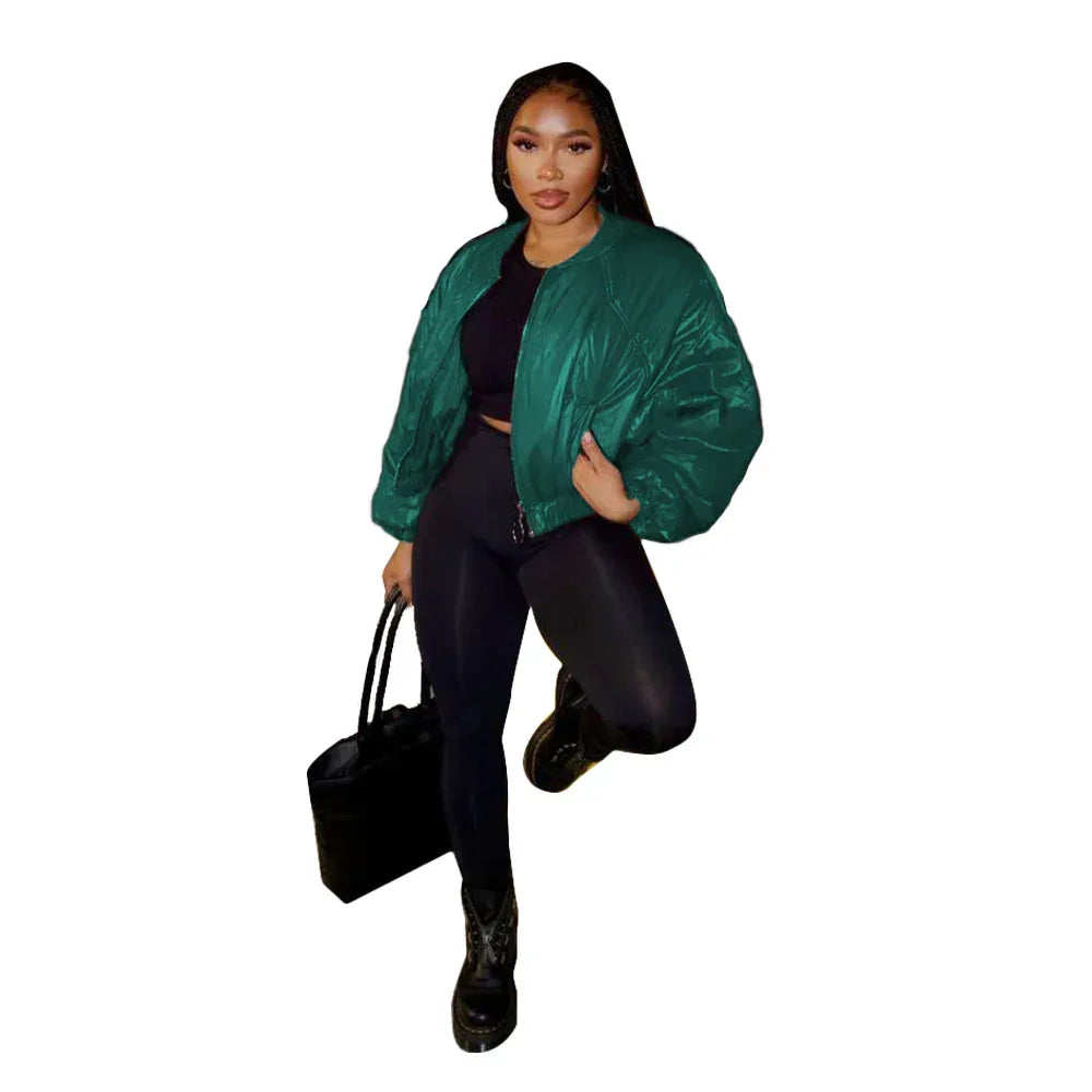 Women's Baseball Bomber Jacket 2025 - Vintage Zipper Casual Outerwear - DanaFashionstore