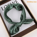 Solid Color Square Scarf Artificial Silk Small Square Towel - DanaFashionstore