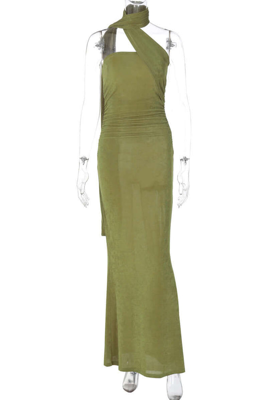 Street Style Slim-fit Long Ribbon Dress Women $34.50 Dana Fashion Color: Green Size: L Women's clothing Product information: Color: green, wine red, blue, black, purple Elasticity: Micro elasticity Waist Type: Mid waist Size: S,M,L Popular elements: Ribbo