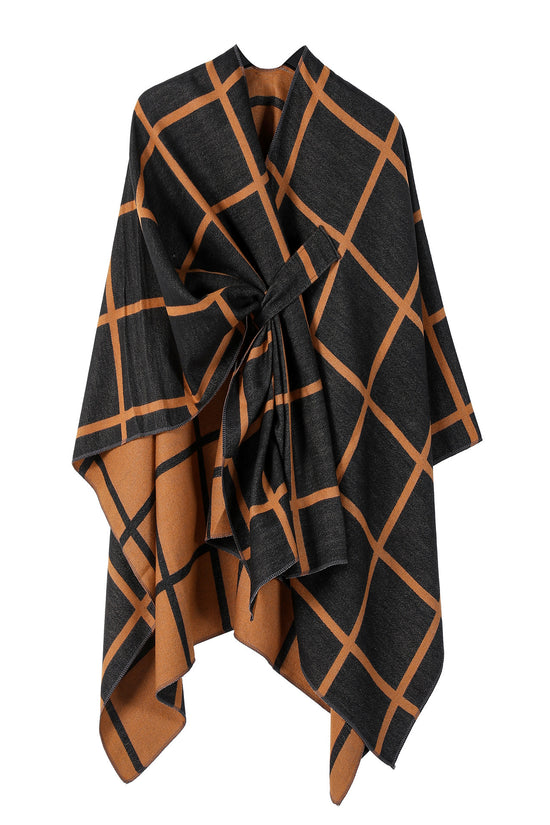 Women's Fashion Gingham Check Warm Scarf