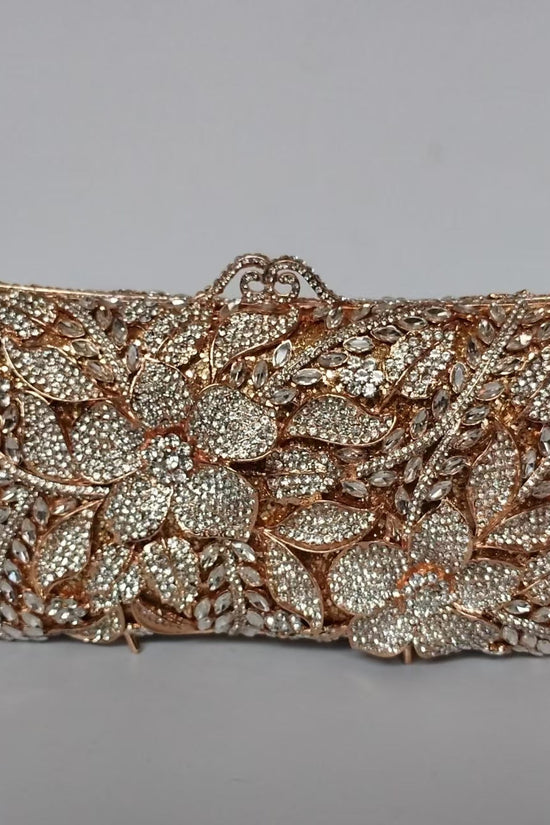 Flower Diamond Banquet Rhinestone Clutch Bridal Wedding Bag Dana Fashion