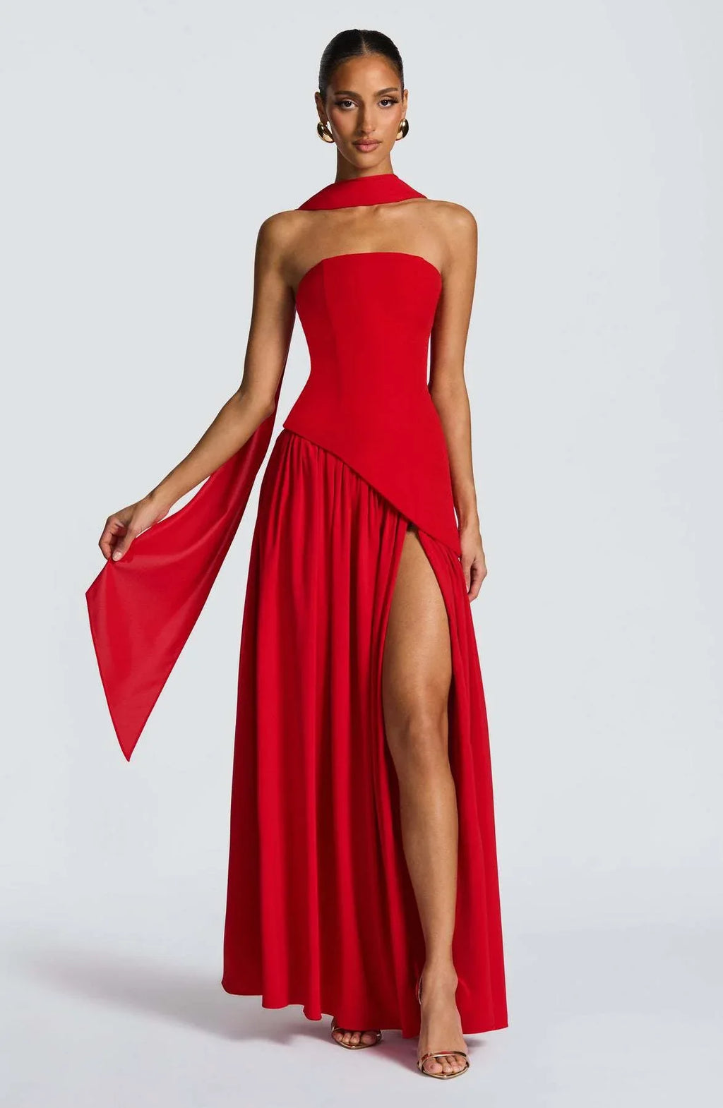 Fashion Sexy Backless Tube Top Pure Color Split Dress - DanaFashionstore