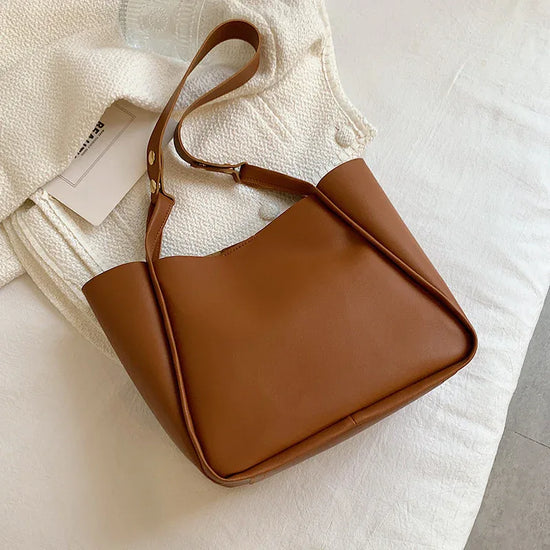 Simple Large Bag Soft Leather Large Capacity One-shoulder Portable Tote Bag - DanaFashionstore