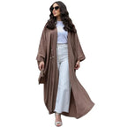 Muslim Women's Wear Modest Modern Fashion Turkish Striped Casual Plus Size Abaya Cardigan Robe - DanaFashionstore