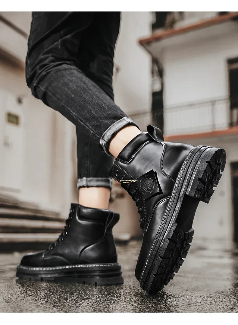 Women's Boots Plus Size Vintage Leather Worker Boot - DanaFashionstore