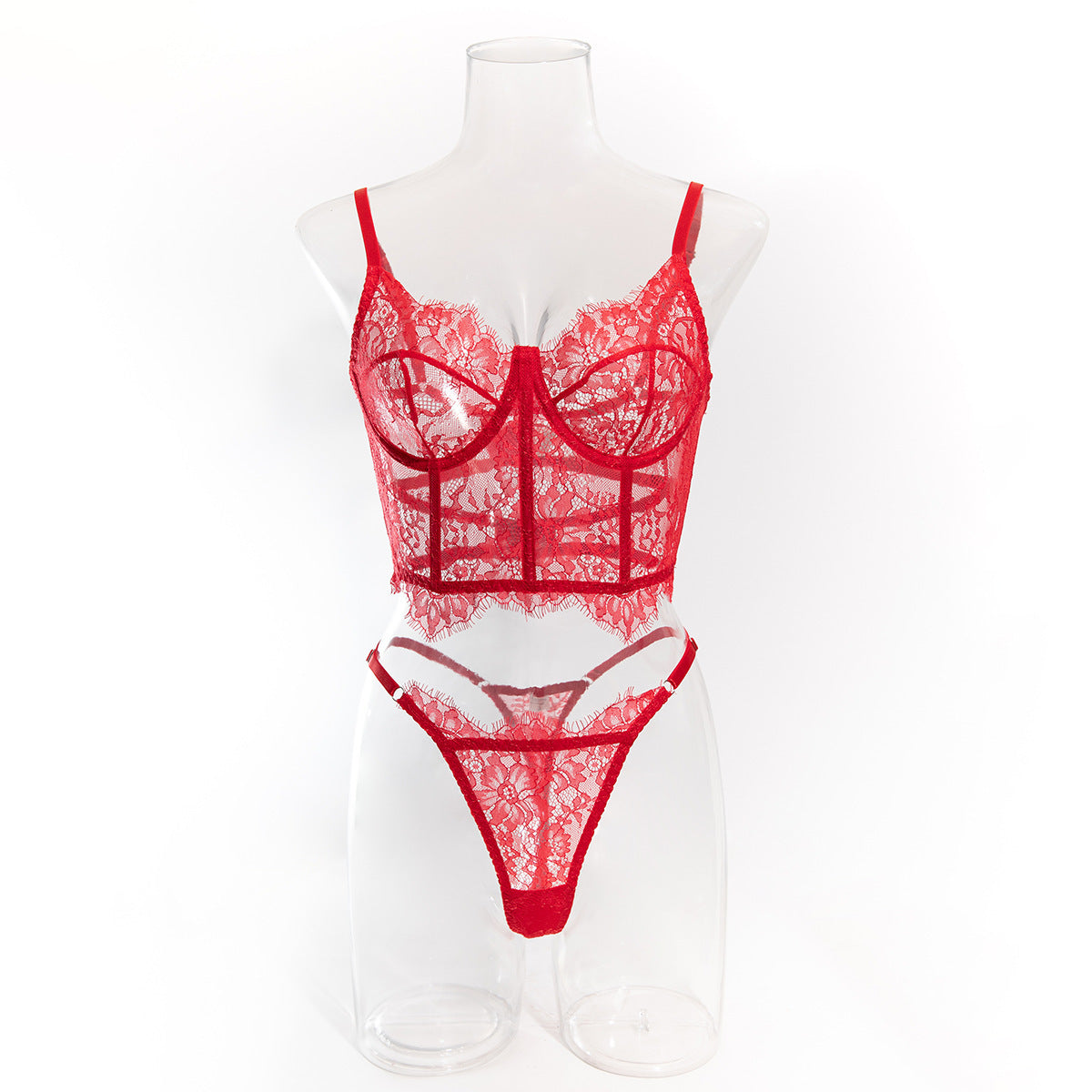See-through Fishbone Top Vest Suit Lace Underwear For Women - Dana Fashion