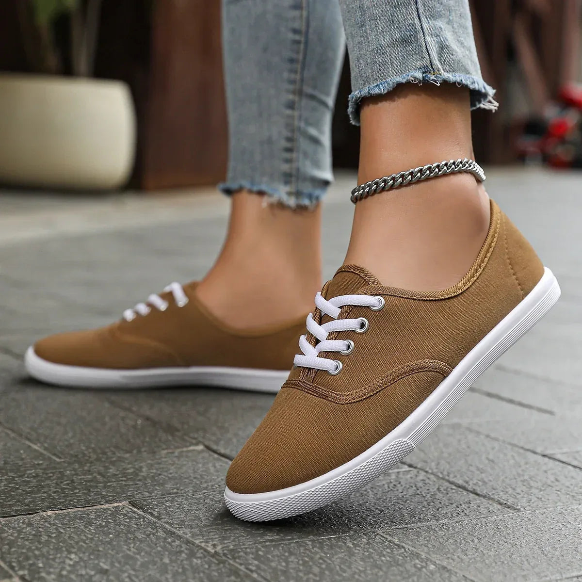 Women's Running Training Solid White Shoes - DanaFashionstore