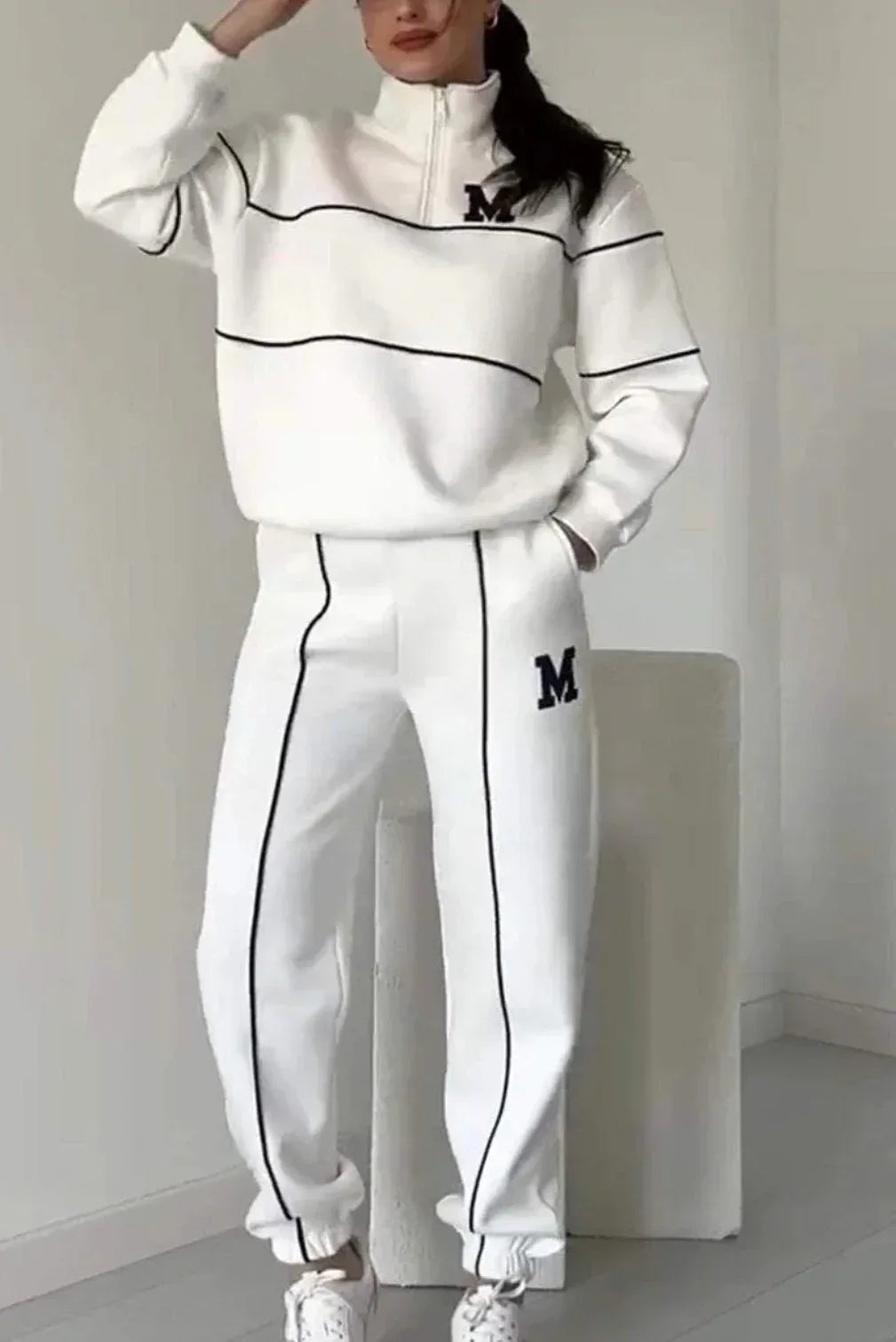 Womens 2 Piece Outfits Lounge Hoodless Pullover Sweatshirt Sweatsuit Sets Sweatshirt Baggy Fashion Sweatpants With Pockets - DanaFashionstore