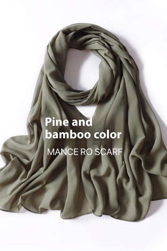Pure Color Pearl Chiffon Scarf Headcloth Veil Chiffon Scarf