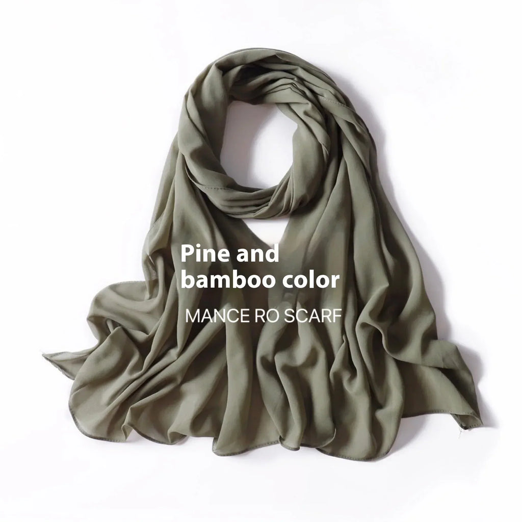 Pure Color Pearl Chiffon Scarf Headcloth Veil Chiffon Scarf - DanaFashionstore