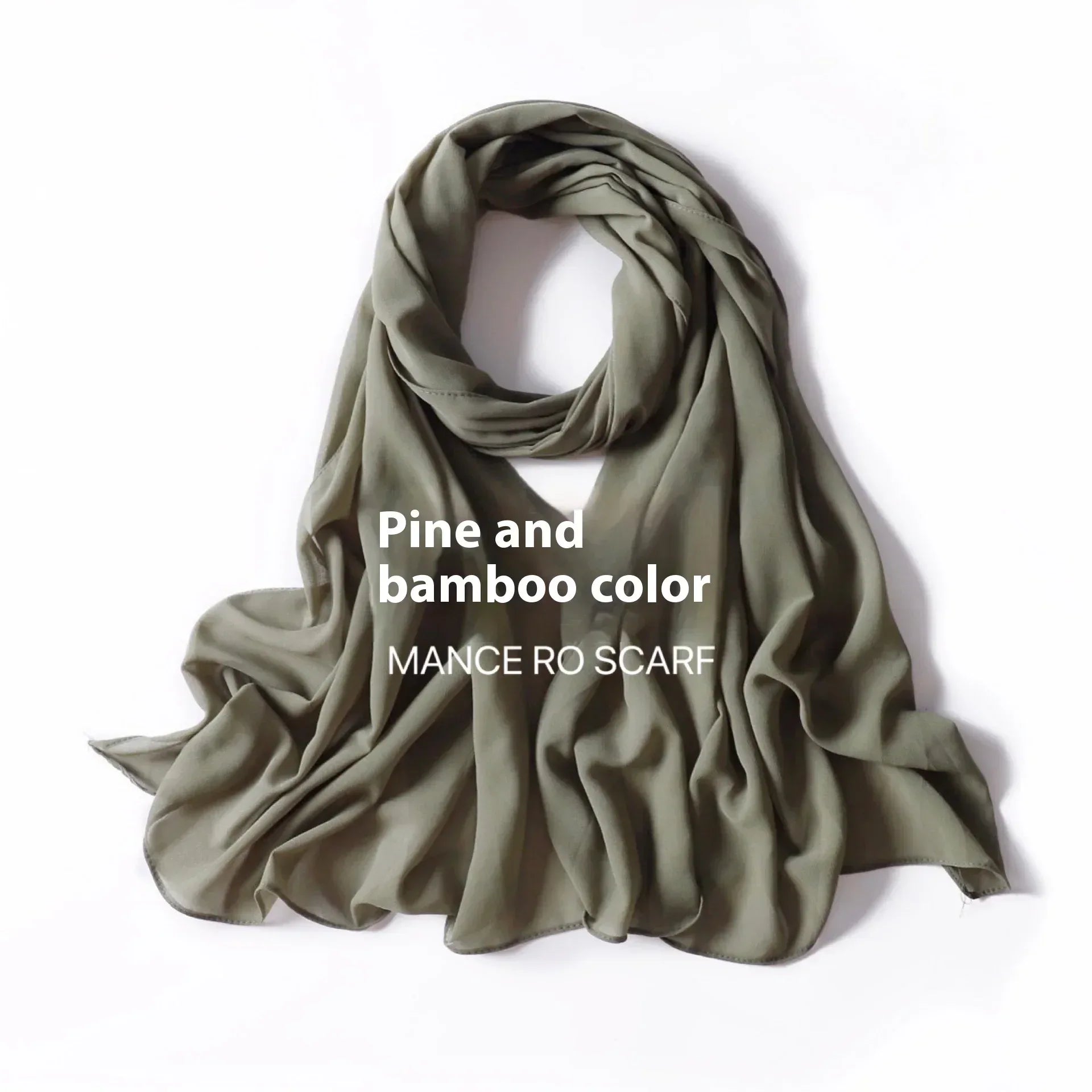Pure Color Pearl Chiffon Scarf Headcloth Veil Chiffon Scarf - DanaFashionstore
