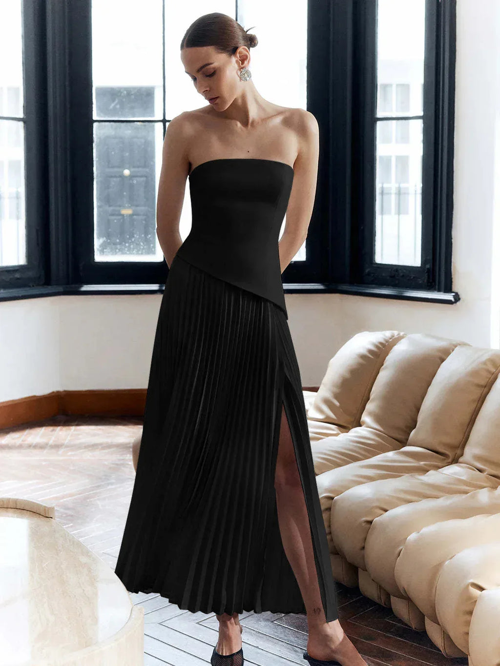 Color Matching Tube Top Dress 2026 - Sexy Off-Shoulder Summer Dress - DanaFashionstore