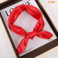 Solid Color Square Scarf Artificial Silk Small Square Towel - DanaFashionstore