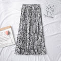 European And American Snake Print Pleated Skirt With High Waist And Slimming