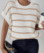Striped Pattern Batwing Sleeve Knit Top - DanaFashionstore