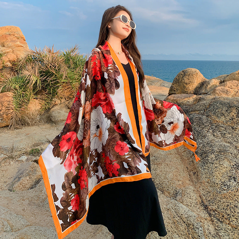 Sun-proof All-matching Shawl Beach Travel Dual-use Outdoor Beach Towel